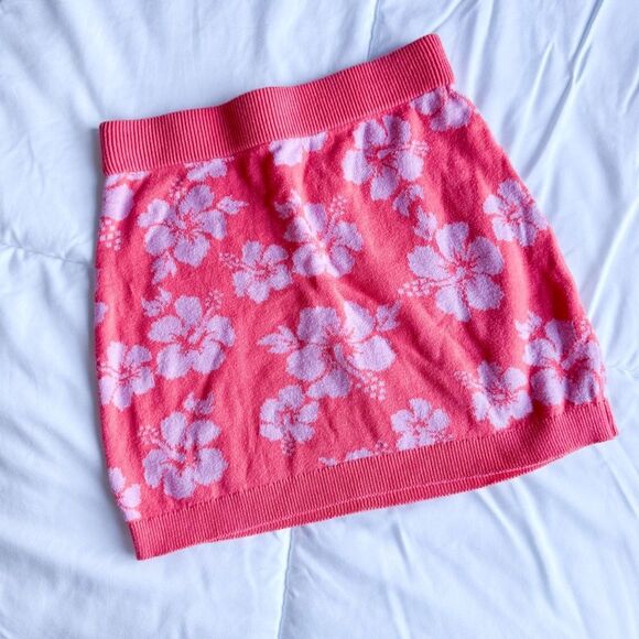 Art Class Pink Floral Mini Skirt - Picture 1 of 5